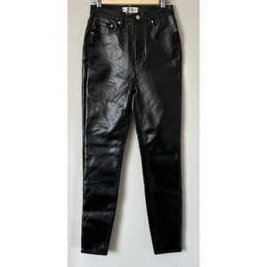 We The Free Phoenix Liquid Black Pleather Pants Size 26 Skinny